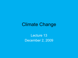 Climate Change - Atmospheric and Oceanic Sciences