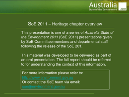 SoE 2011 - Heritage chapter overview