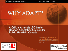 Adaptation - Canadian Public Health Association