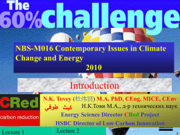 1 NBS-M016 Contemporary Issues in Climate Change and Energy