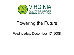 Recent Highlights of Renewable Energy Public Policy in VA