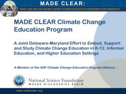 Maryland and Delaware Climate Change Education