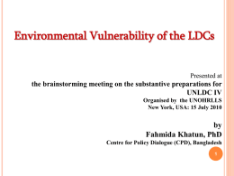 V. Reducing environmental vulnerability: what needs - UN