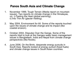 Panos South Asia and Climate Change (ppt presentation)