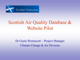 Scottish Air Quality Database & Website Pilot