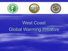 West Coast Governors` Global Warming Initiative