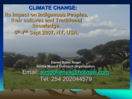 CLIMATE CHANGE & ITS IMPACT ON INDIGENOUS PEOPLES