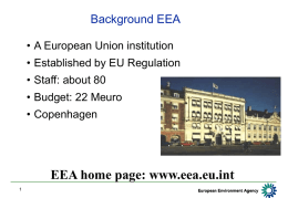 Introduction to EEA  - European Topic Centre for Air