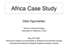 Africa Case Study - global change SysTem for Analysis, Research