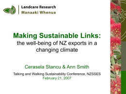 the well-being of NZ exports in a changing climate