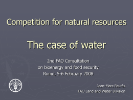 Competition for natural resources: The case of water