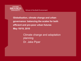 Climate change and adaptation planning