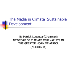 The Media in Climate Sustainable Development