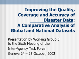 A Comparative Analysis of Global and National Datasets