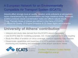 University of Athens` contribution Contact: Professor Costas Helmis