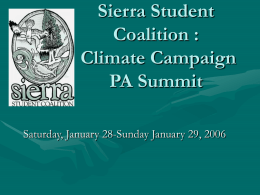 Sierra Student Coalition and Climate Campaign PA Summit