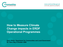 Measuring Climate Change in ERDF programmes