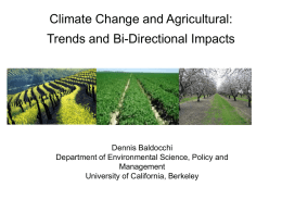 Baldocchi Ca Climate Conf Climate change and ag