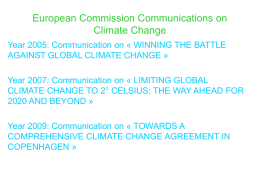 European Commission Communications on Climate Change