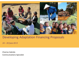 Developing adaptation financing proposals