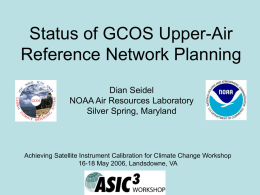 Status of GCOS Upper-Air Reference Network Planning