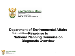 Department of Environmental Affairs Response to National Planning