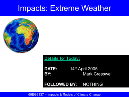Lecture 10: Impact: Extreme Weather