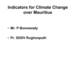 Indicators for Climate Change over Mauritius