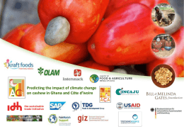 Cashew growing areas in Ghana and Côte d`Ivoire