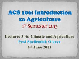 ACS 106:Introduction to Agriculture November 2010