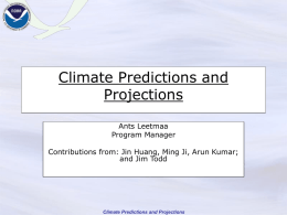 Climate Predictions and Projections Program