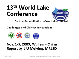 Action Plan for China Living Lakes Network (CLLN) 2010-2015