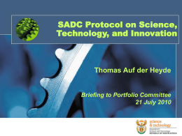 Promoting S&T cooperation in the Southern Africa Region