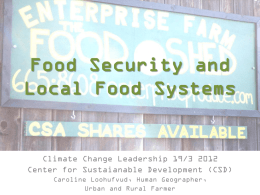 Urban and Peri-Urban Agriculture and Local Food Systems