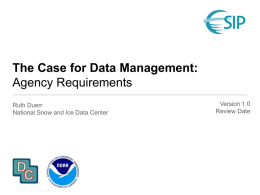 AgencyRequirementsV2 - Federation of Earth Science