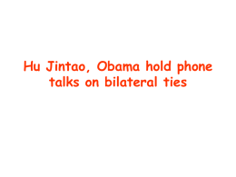 Hu Jintao, Obama hold phone talks on bilateral ties