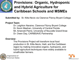 Provisions: Non-Traditional Agriculture for Caribbean Schools and