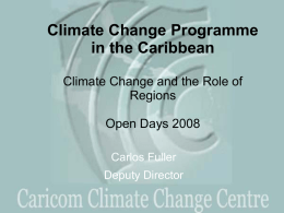 Climate Change Programme in the Caribbean