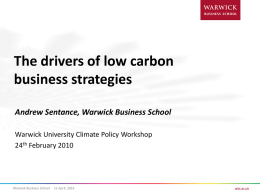 The drivers of low carbon business strategies