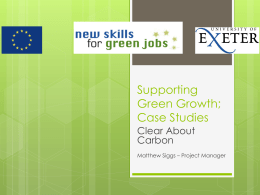 Supporting Green Growth – Case Studies Clear About Carbon