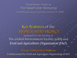 Presentation - Food and Agriculture Organization of the United Nations