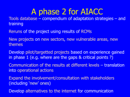 Plenary Session 4: Report from Carousel E3: AIACC Phase 2
