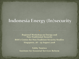Indonesia Energy (In)security