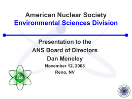 Environmental Sciences - American Nuclear Society