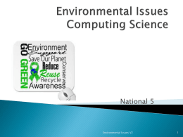 Environmental Issues Computing Science