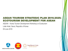 ASEAN Tourism Strategic Plan Powerpoint