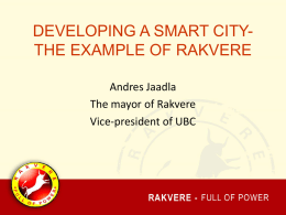 Presentation by the Mayor of Rakvere