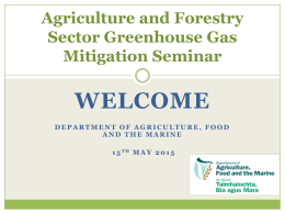 Agriculture, Food and GHGs - Department of Agriculture