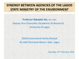 SYNERGY BETWEEN AGENCIES OF THE LAGOS STATE