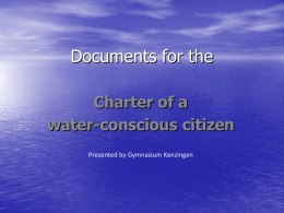Documents for the Charter of a water-conscious citizen
